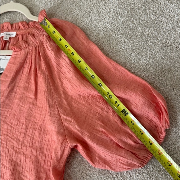 Blu Pepper from Versona NWT Large Gauze Peasant Top Melon Color - Picture 5 of 11